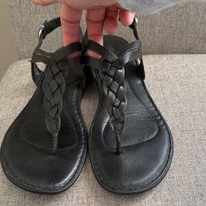 Born Black Braided Leather Sandals - size 8.5